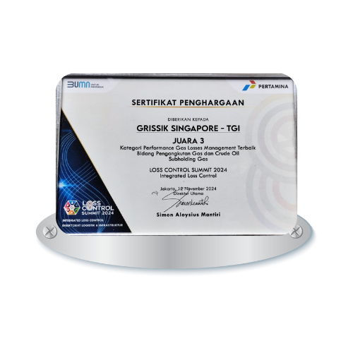 Loss Summit 2024: 3rd Place, Best Gas Losses Management Performance, Gas and Crude Oil Transportation, Subholding Gas (Grissik to Singapore)