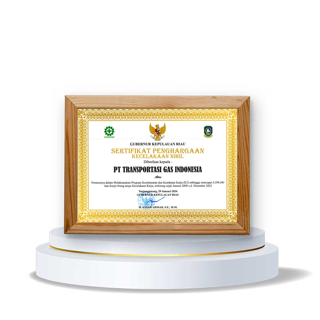 Riau Islands Governor Award for the Zero Accident Programme