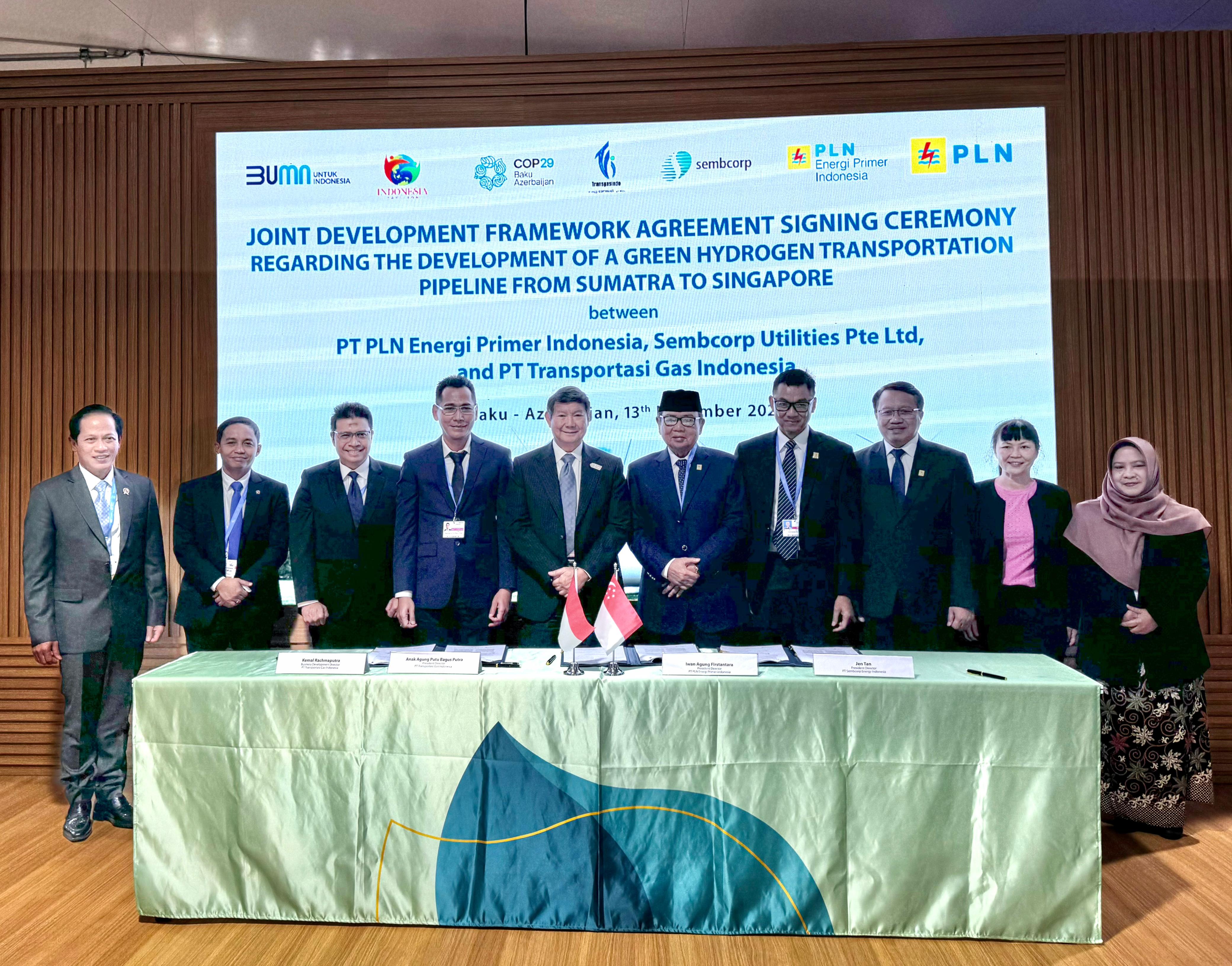 TGI Signs a Joint Development Framework Agreement (JDFA) for the Construction of an Indonesia - Singapore Hydrogen Pipeline