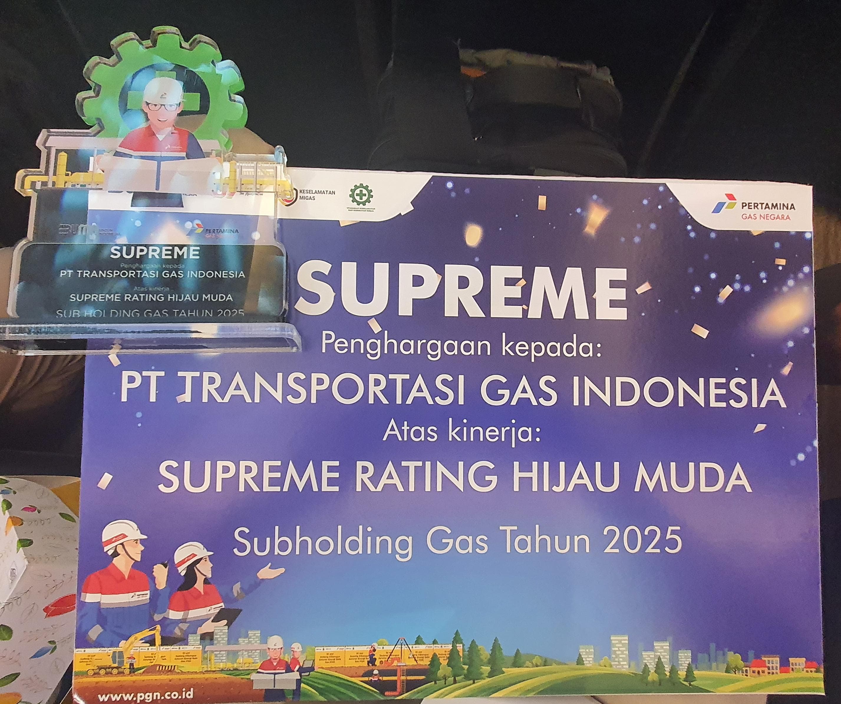 TGI Receives SUPREME Light Green Rating Award in Subholding Gas 2025